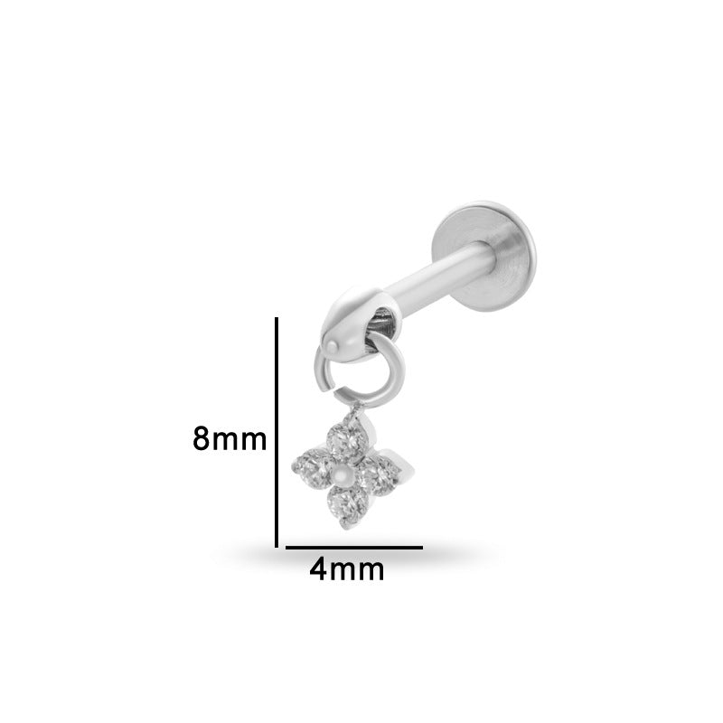 Titanium Alloy Zircon Teardrop Star Piercing Jewelry