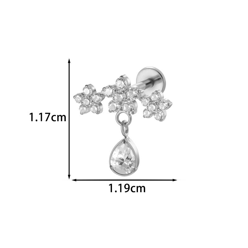 G23/F136 Titanium Micro CZ Internal Thread Piercing Jewelry – Christmas Tree, Rose, Comb & Bunny | 10 Styles