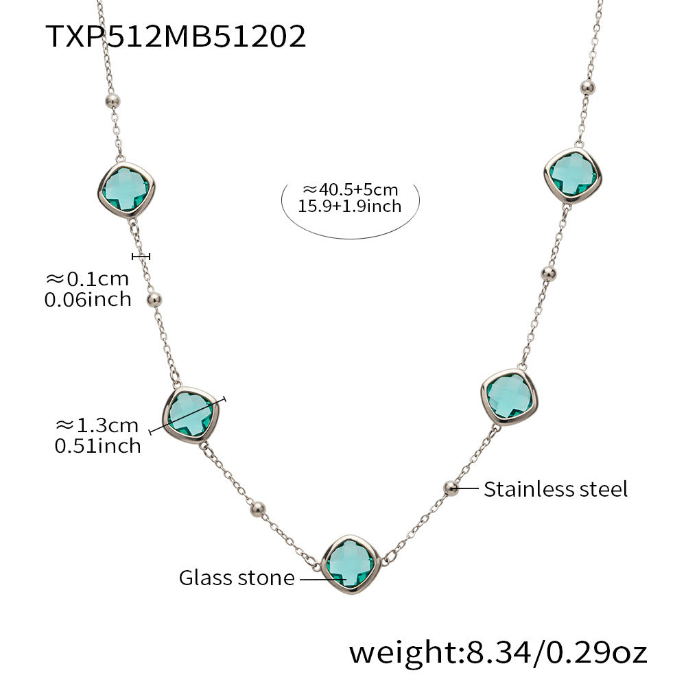 Modern Geometric Glass Jewelry | Stainless Steel Necklaces, Bracelets & Earrings