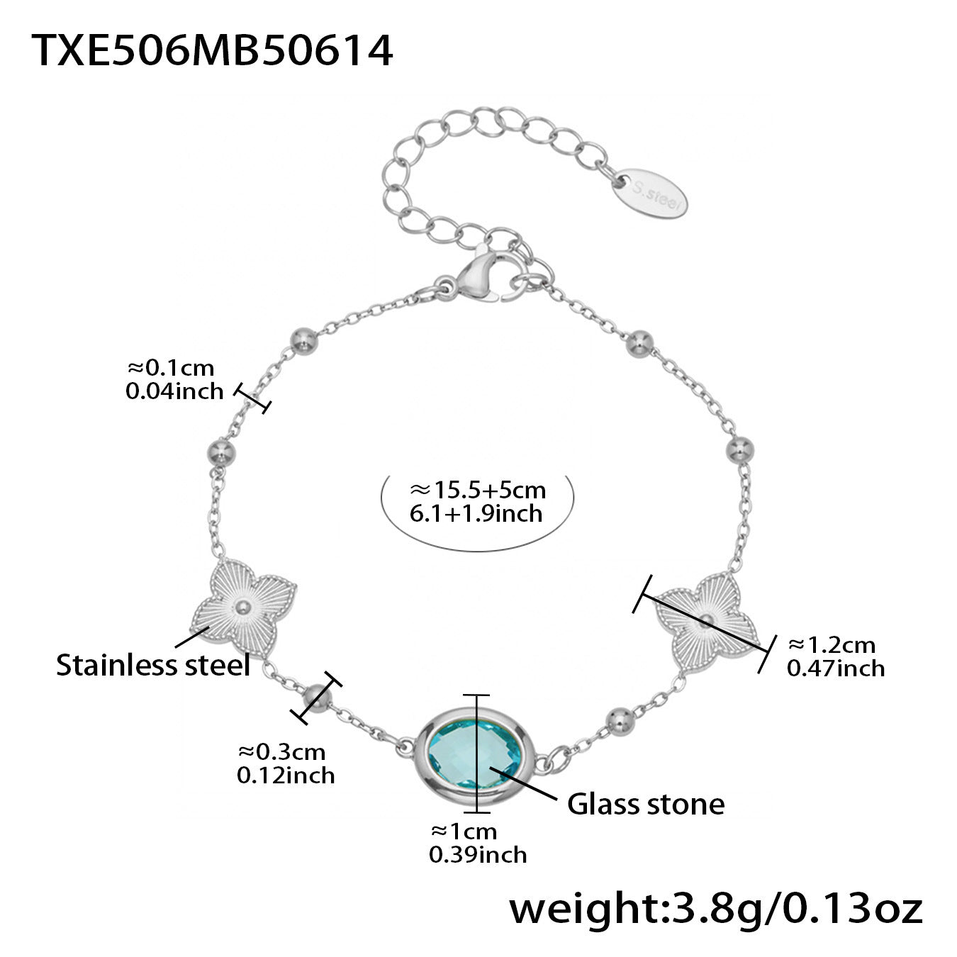 Stainless Steel Oval Gemstone Jewelry Series – Long Pendant Necklace · Bracelet · Drop Earrings | WANTI Jewelry