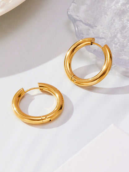 Statement Stainless Steel Hoop Earrings – Bold Geometric Circle Earrings, Modern Minimalist Jewelry for Women