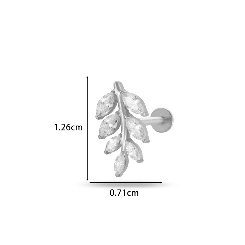 G23/F136 Titanium Flower Flat Back Labret Stud – 9 Designs | Hypoallergenic Cartilage Piercing Jewelry