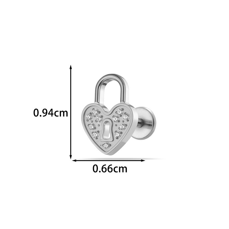 G23/F136 Titanium Internal Thread Lip & Cartilage Studs – Heart, Cross & 10 Classic Designs | Gold & Silver