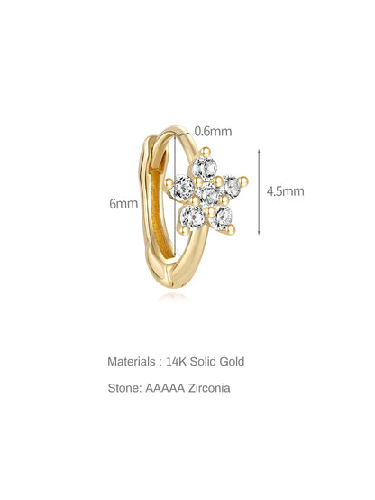 14K Gold Star Zircon Stud Earrings – Dainty & Shimmering
