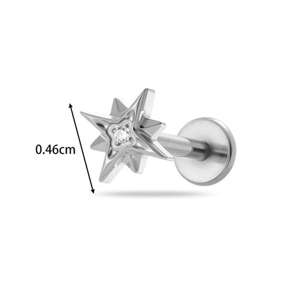 Implant Grade ASTM F136 Titanium Threadless Push Pin Zircon Flat Back Stud | Minimal Helix Cartilage Tragus Lip Piercing Jewelry