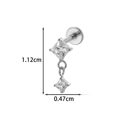 G23/F136 Titanium Internal Thread Lip & Cartilage Moon Stud