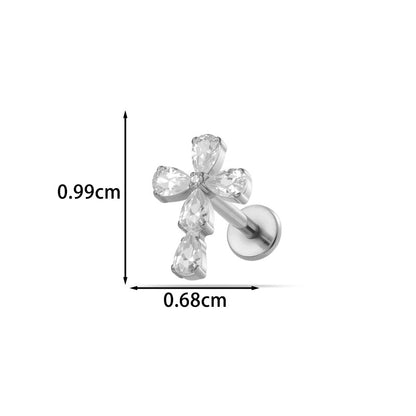 G23/F136 Titanium Internal Thread Lip & Cartilage Studs – Heart, Cross & 10 Classic Designs | Gold & Silver