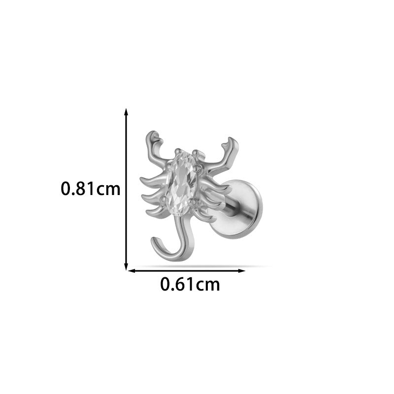 G23/F136 Titanium CZ Heart Flower Carousel Internal Thread Lip & Cartilage Stud | 10 Styles