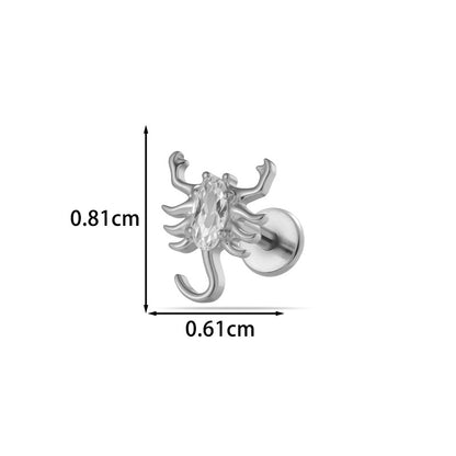 G23/F136 Titanium CZ Heart Flower Carousel Internal Thread Lip & Cartilage Stud | 10 Styles