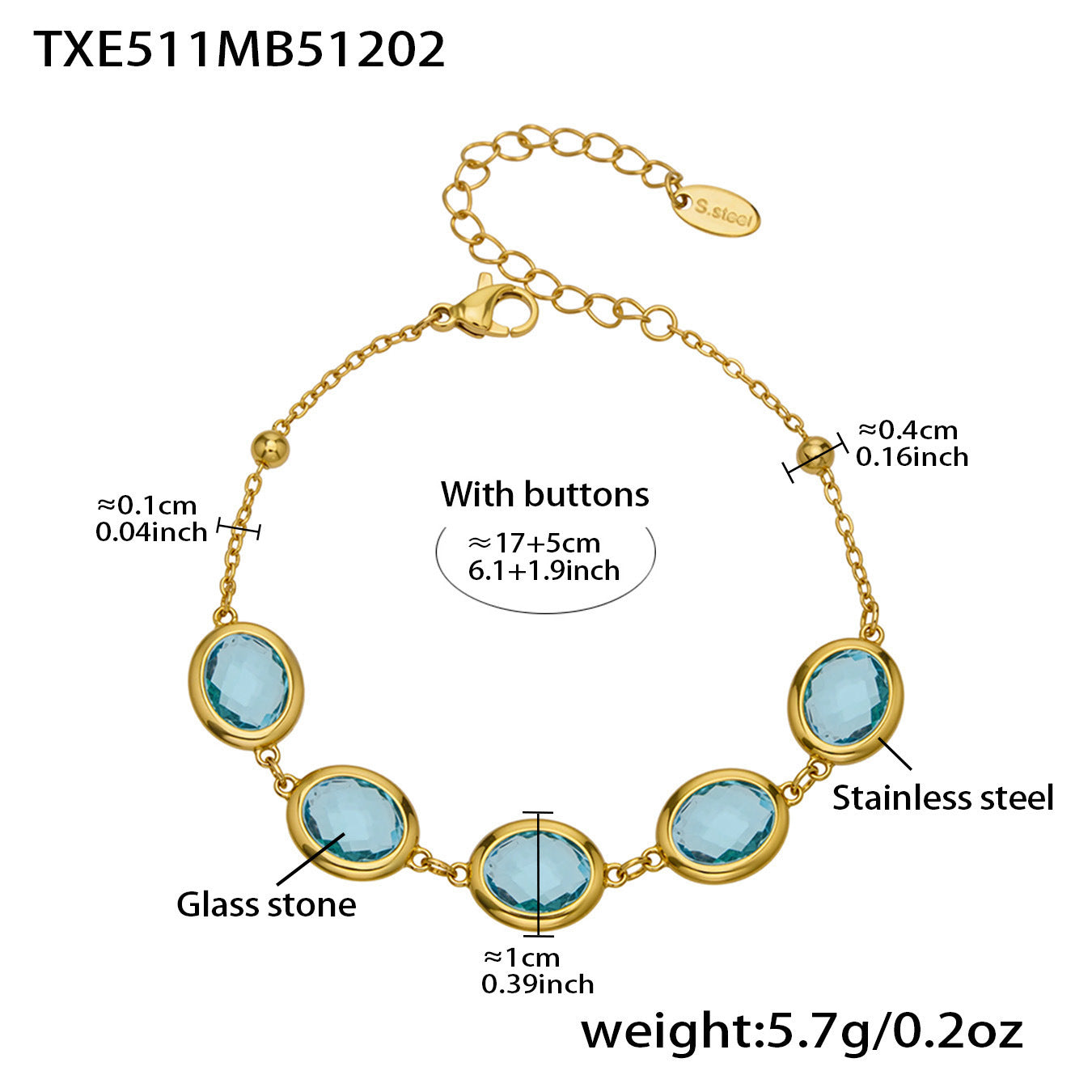 Candy Color Oval Glass Stone Necklace, Bracelet & Earrings Set – Stainless Steel | Fashion Jewelry | Colorful Minimalist Accessories