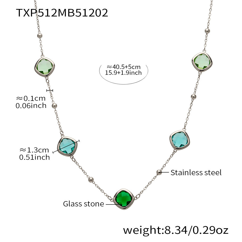 Modern Geometric Glass Jewelry | Stainless Steel Necklaces, Bracelets & Earrings