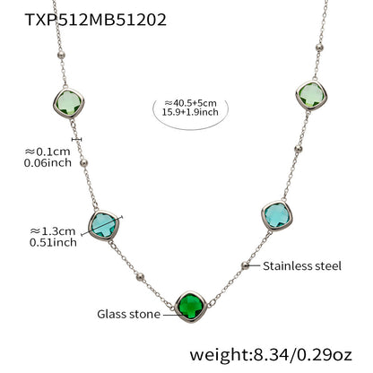 Modern Geometric Glass Jewelry | Stainless Steel Necklaces, Bracelets & Earrings