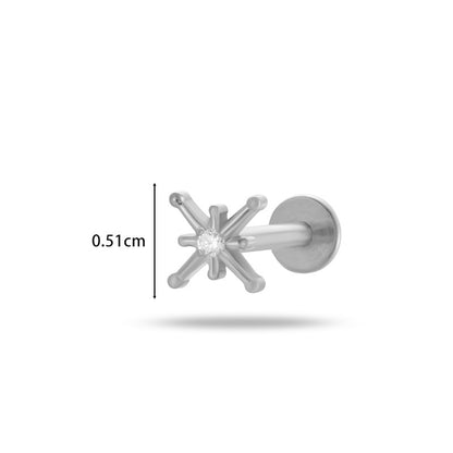G23/F136 Titanium Moon & Star Push Pin Stud – Flat Base Lip & Ear Cartilage Piercing Jewelry | 12 Styles