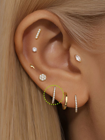 14K Gold Multi-Zircon Stud Earrings – Sparkling Stacking Piece