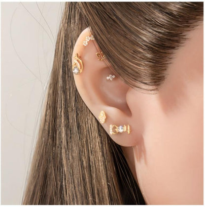 G23 F136 Titanium Geometric Flat Back Labret Stud – Internal Thread Cartilage & Lip Piercing