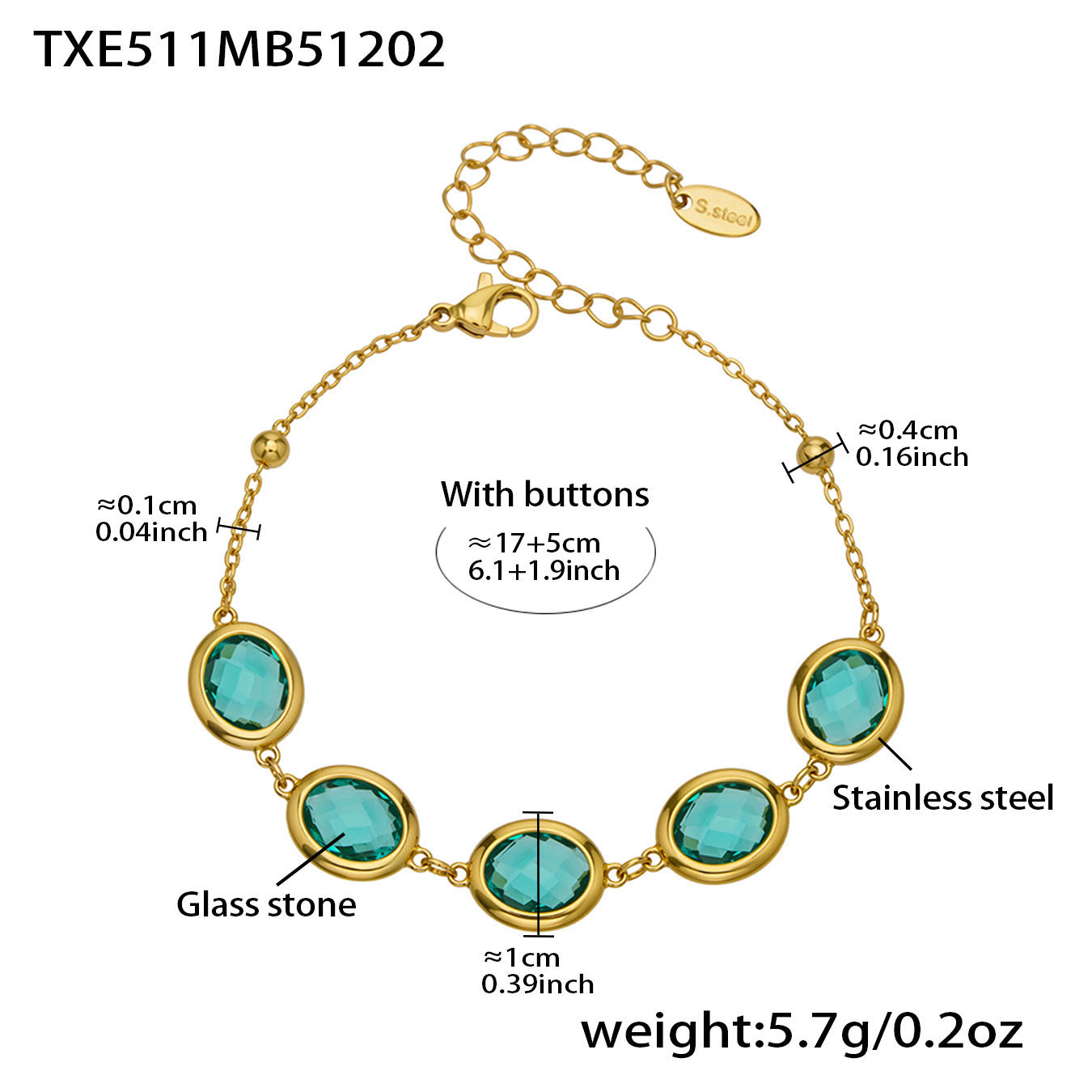 Candy Color Oval Glass Stone Necklace, Bracelet & Earrings Set – Stainless Steel | Fashion Jewelry | Colorful Minimalist Accessories