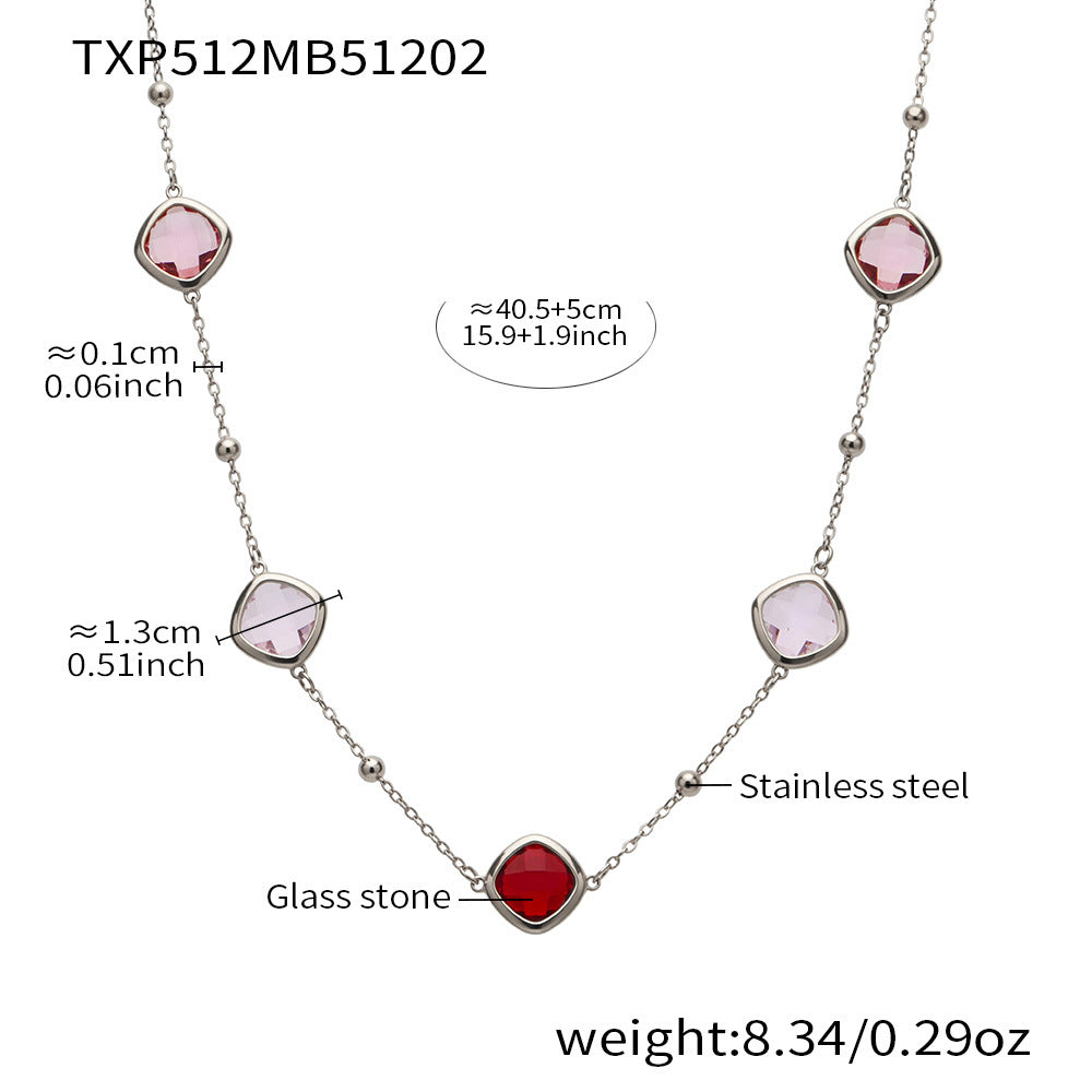 Modern Geometric Glass Jewelry | Stainless Steel Necklaces, Bracelets & Earrings