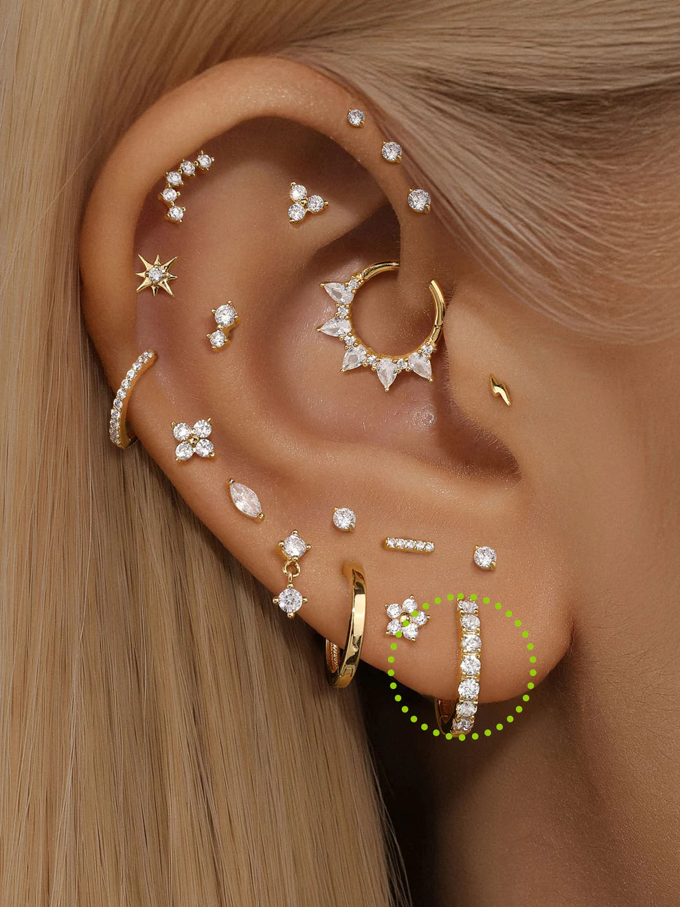 14K Gold Inlaid Zircon Stud Earrings – Refined Sparkle for Piercing Stacks