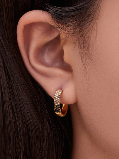Stainless Steel Colorful Zircon Round Hoop Earrings Set — Minimal Classic Luxury Hoops