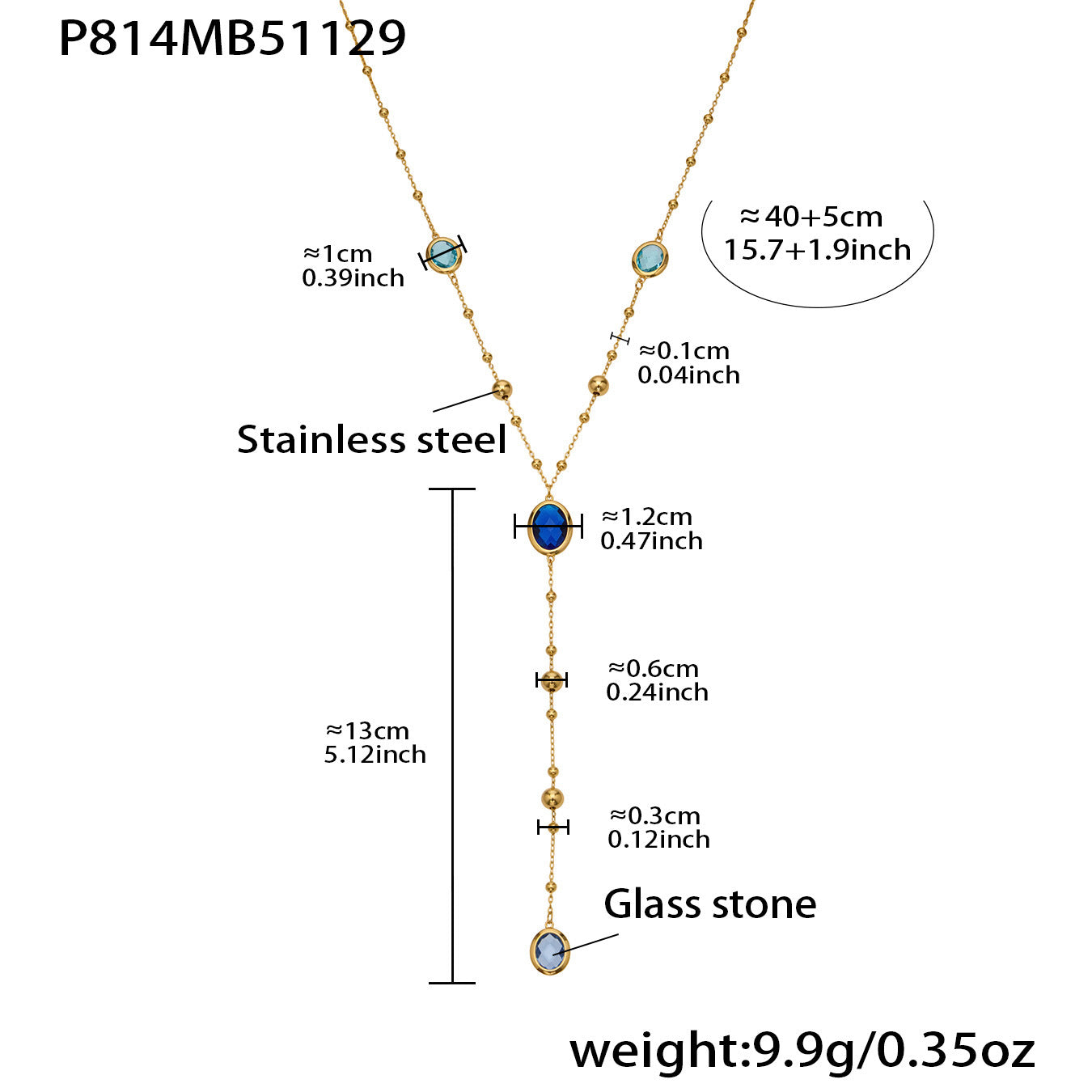 Stainless Steel Oval Gemstone Jewelry Series – Long Pendant Necklace · Bracelet · Drop Earrings | WANTI Jewelry