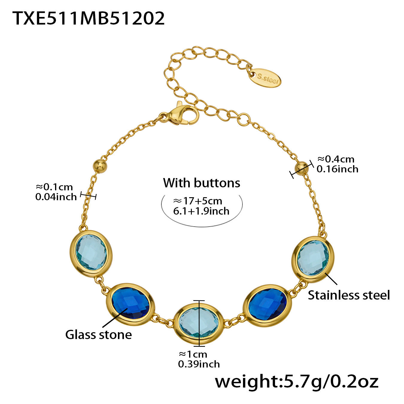 Candy Color Oval Glass Stone Necklace, Bracelet & Earrings Set – Stainless Steel | Fashion Jewelry | Colorful Minimalist Accessories