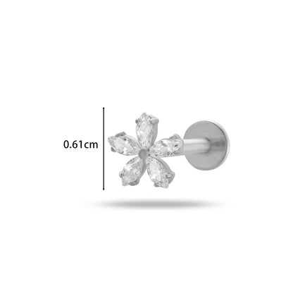 G23/F136 Titanium Moon & Star Push Pin Stud – Flat Base Lip & Ear Cartilage Piercing Jewelry | 12 Styles