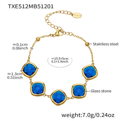 Modern Geometric Glass Jewelry | Stainless Steel Necklaces, Bracelets & Earrings