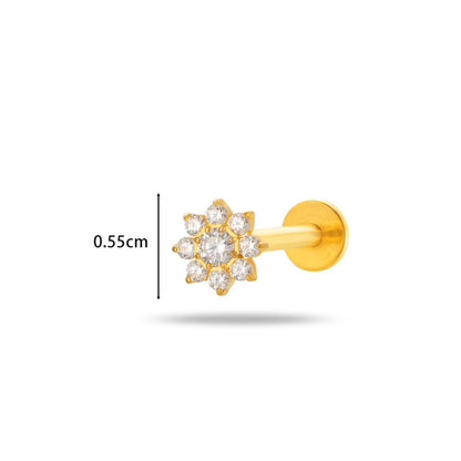 G23/F136 Titanium Moon & Star Push Pin Stud – Flat Base Lip & Ear Cartilage Piercing Jewelry | 12 Styles