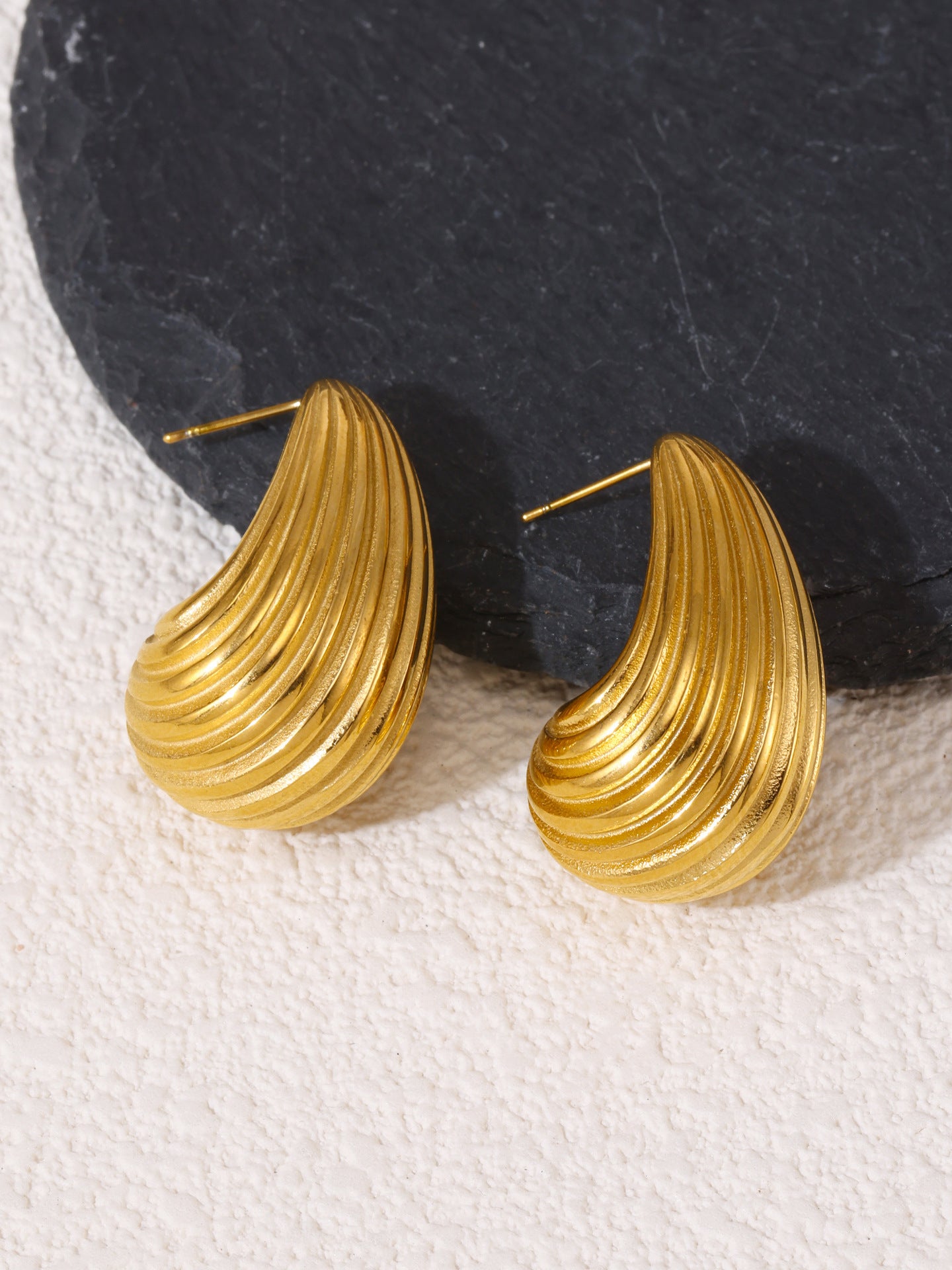 Elegant Teardrop Zircon Earrings – Stainless Steel Enamel, Pearl & Rhinestone Collection | Hypoallergenic Fashion Jewelry