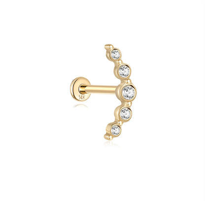 14K Gold Arrow Zircon Stud Earrings – Dainty & Symbolic