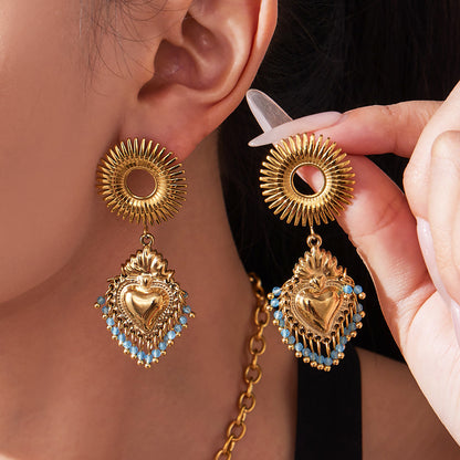 Stainless Steel Strawberry & Sunflower Jewelry Set – Necklace · Bracelet · Earrings