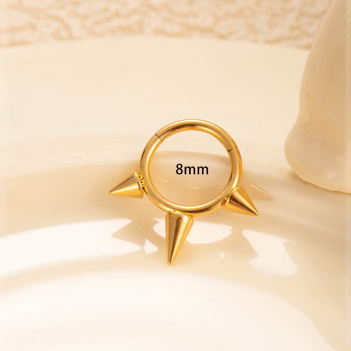 G23 Titanium Spike Hoop Earrings | Hypoallergenic Hinged Clicker Piercing Jewelry for Men & Women