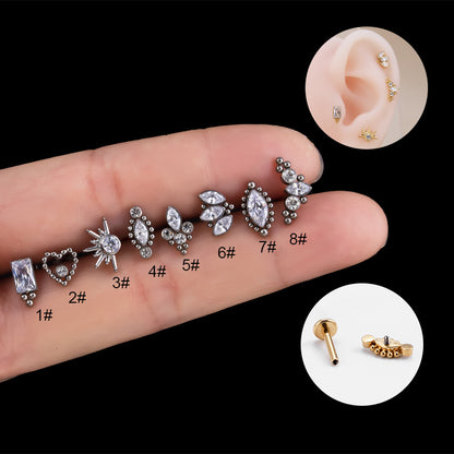 Titanium Zircon Piercing Stud – Hypoallergenic Minimalist Jewelry