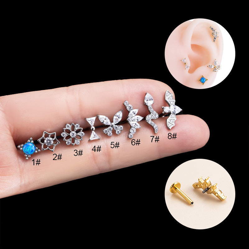 G23 Titanium Internally Threaded CZ Cartilage Stud – Hypoallergenic, Lightweight, Durable Piercing Jewelry