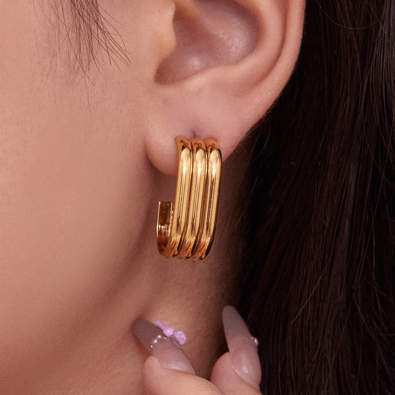 Twisted Multi-Strand Stainless Steel Hoop Earrings – Modern Geometric Fashion Jewelry Set