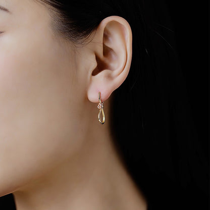 14K Two-Tone Rose Gold Twisted Flower Earrings | Elegant Floral Design for Women