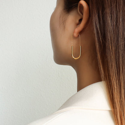 Stainless Steel Paperclip Earrings Set – Minimalist High-End Design, Gold & Silver Colors, Fashion Statement Jewelry for Women