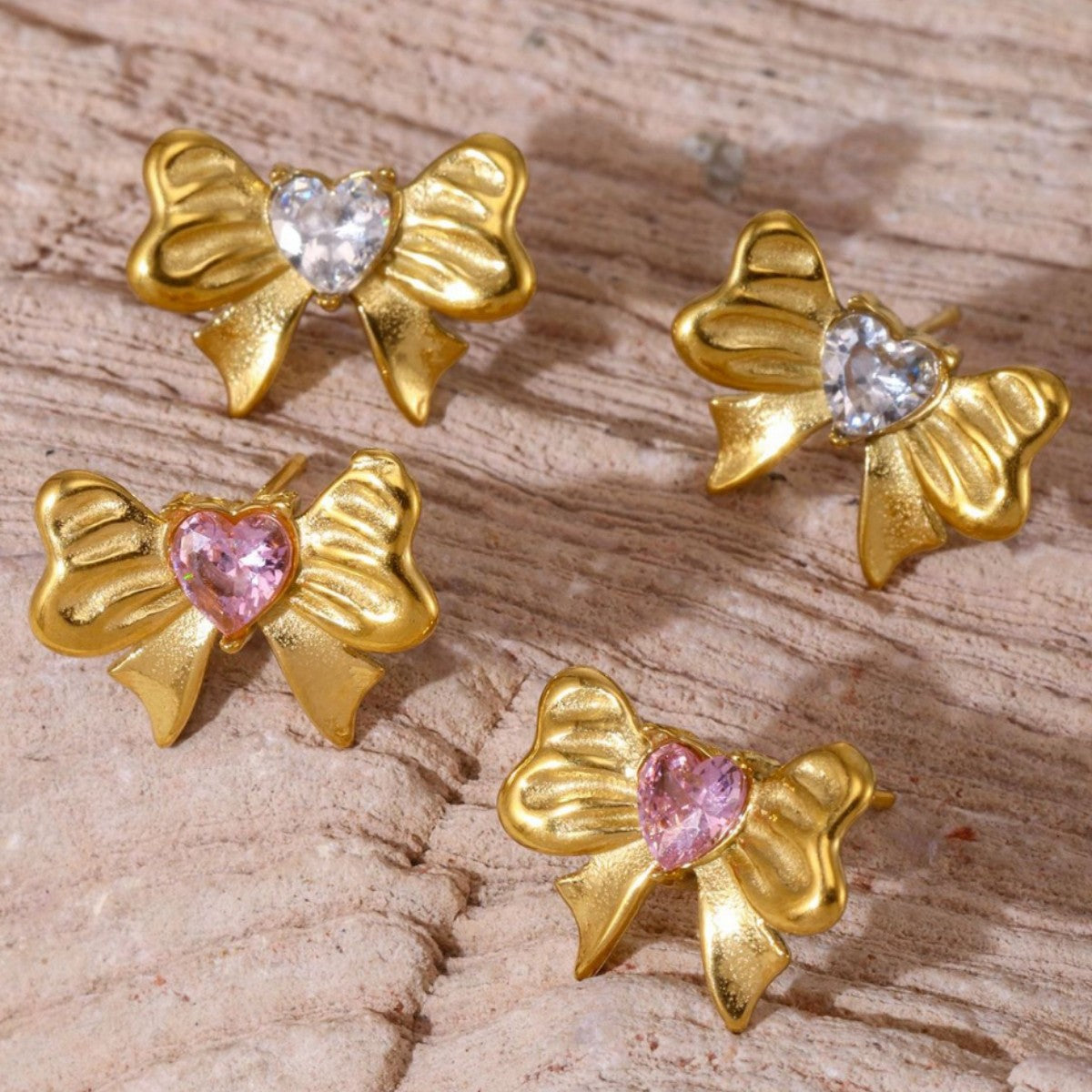 Stainless Steel Butterfly Earrings Rhinestone & Glass Stone Fashion Earrings