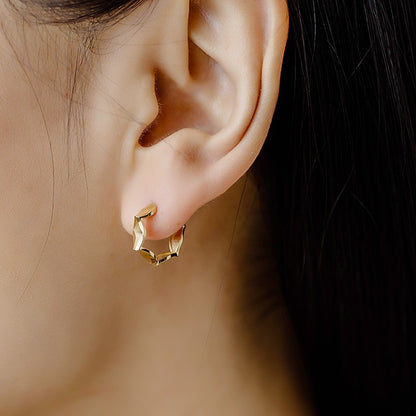 14K Gold Honeycomb Geometric Earrings – Set of 5 Pairs | Lightweight & Hypoallergenic