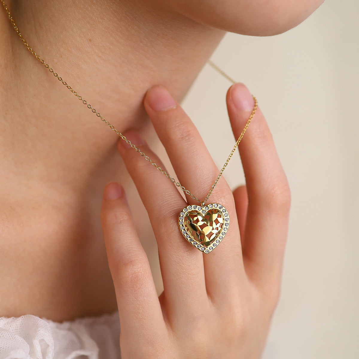 18K Gold Plated Stainless Steel Crystal Pendant Necklace | Heart, Star, Tree of Life & Leaf Designs | Elegant Gift Jewelry for Women