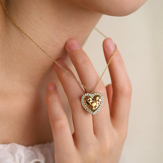 18K Gold Plated Stainless Steel Crystal Pendant Necklace | Heart, Star, Tree of Life & Leaf Designs | Elegant Gift Jewelry for Women