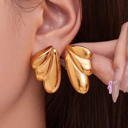 Stainless Steel Wing Earrings – Elegant High-End Statement Fashion Jewelry for Women