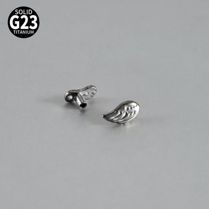 ASTM F136 Titanium Angel Wing Dermal Top – Internally Threaded Micro Dermal Anchor Jewelry for Collarbone & Surface Piercing
