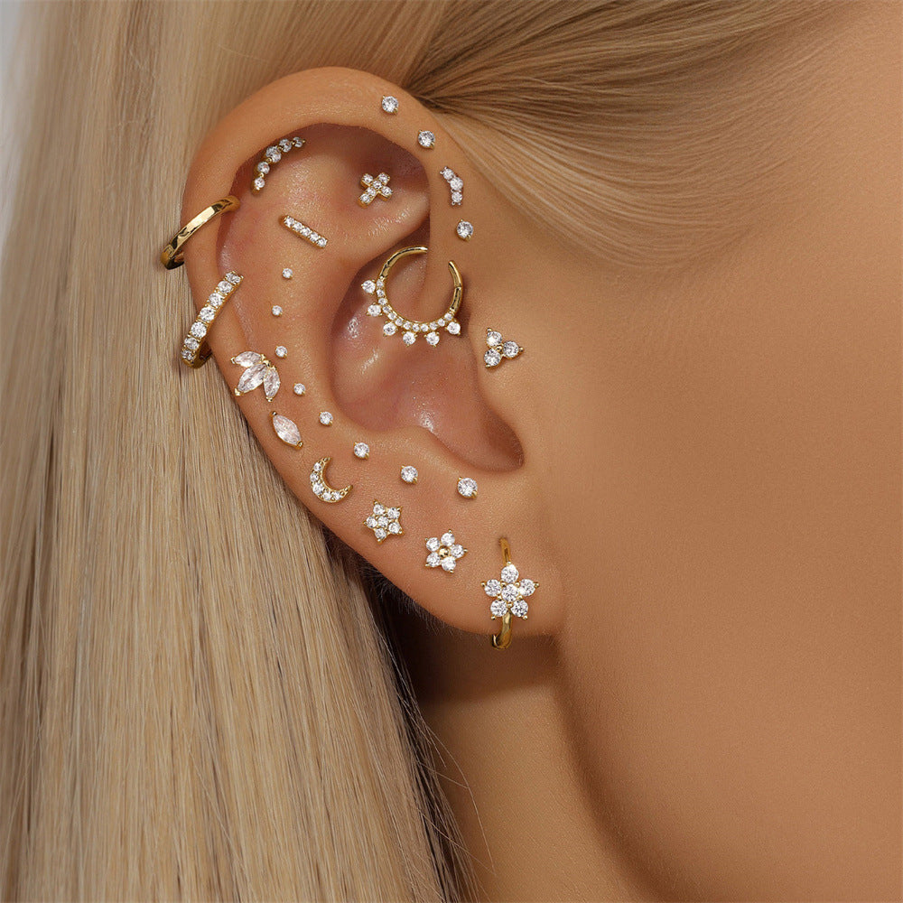 14K Gold Teardrop Zircon Stud Earrings – Dainty, Hypoallergenic & Everyday Chic