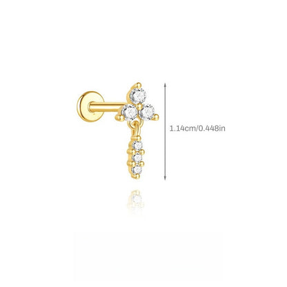 ASTM F136 Flower/ Woodpecker/Fish/Butterfly Flatback Cartilage Piercing Earrings