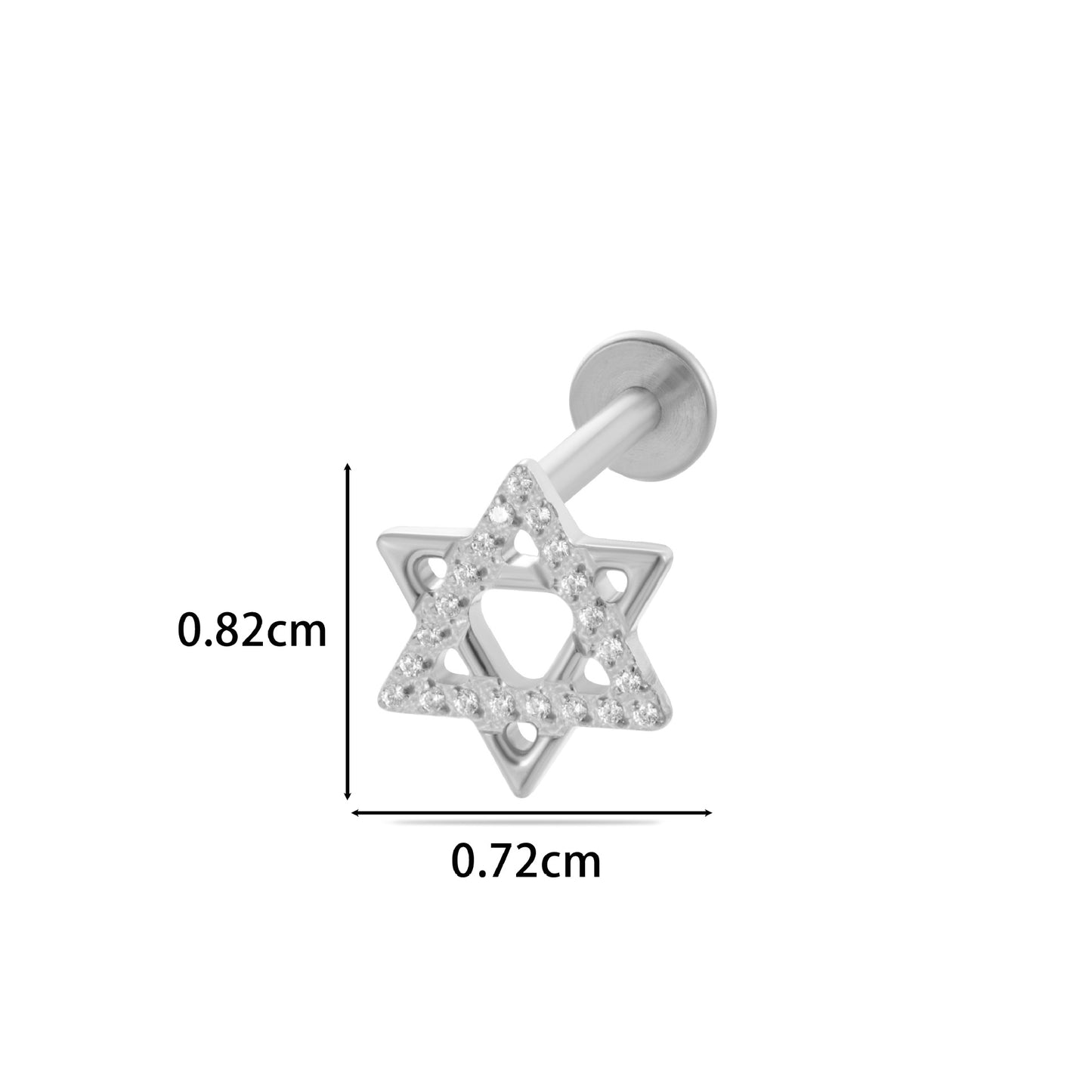 F136 Titanium Zircon Piercing Jewelry – Geometric & Nature-Inspired Internally Threaded Lip & Cartilage Studs