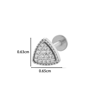F136 Titanium Zircon Piercing Jewelry – Geometric & Nature-Inspired Internally Threaded Lip & Cartilage Studs