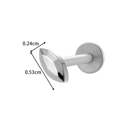 G23/F136 Titanium Piercing with Zircon Pendant Chain – Threaded Flat-Top Lip & Cartilage Piercing Earring Jewelry