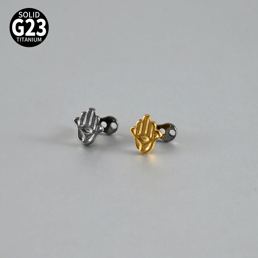 ASTM F136Titanium Hand Dermal Anchor – Palm-Shaped Skin Implant Piercing Jewelry