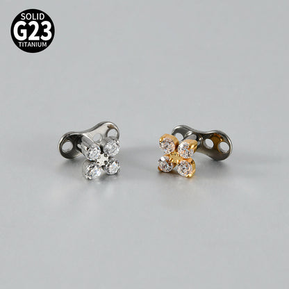 ASTM F136 Titanium Marquise Crown Microdermal – Elegant Collarbone & Chest Surface Implant Jewelry